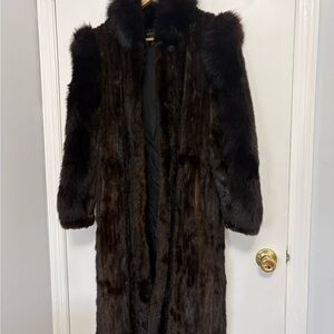 Long Dark Brown Authentic Mink Coat